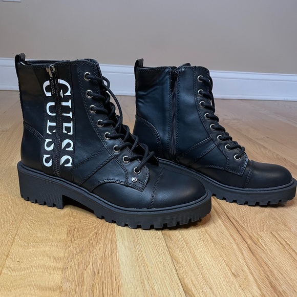 Guess Shoes - GUESS Logo Combat Boots, Brand New, Women's Size 8.5